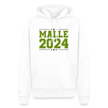 Malle 2024 Étoile - Sweat à capuche Premium bio Homme - blanc - Devant - Nico (187cm)