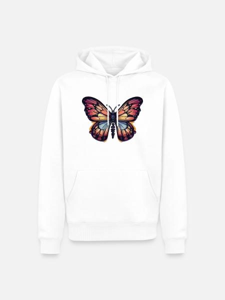 Bunter Schmetterling - Männer Premium Bio Hoodie - Weiß