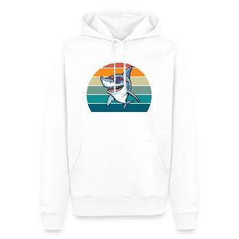 Hai Retro - Männer Premium Bio Hoodie - Weiß - Vorne - Nico (187cm)