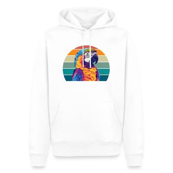 Papagei Retro - Männer Premium Bio Hoodie - Weiß - Vorne - Nico (187cm)