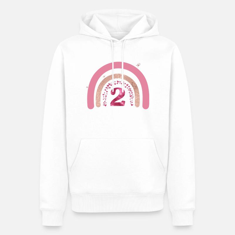 2e anniversaire rainbow rose - Sweat à capuche Premium bio Homme - blanc