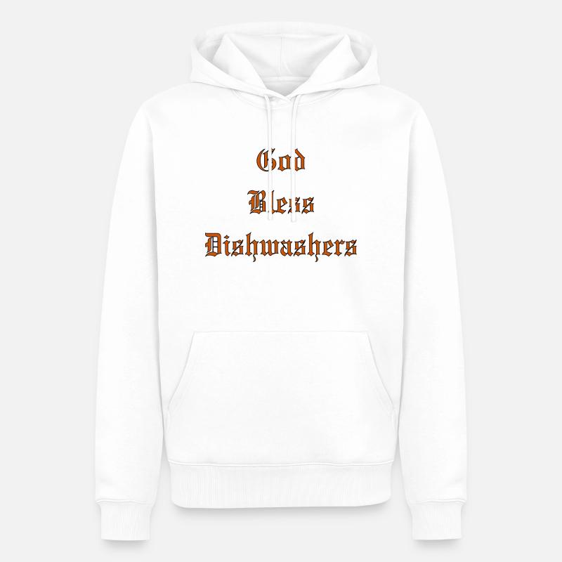 GodBlessDishwashers - Männer Premium Bio Hoodie - Weiß