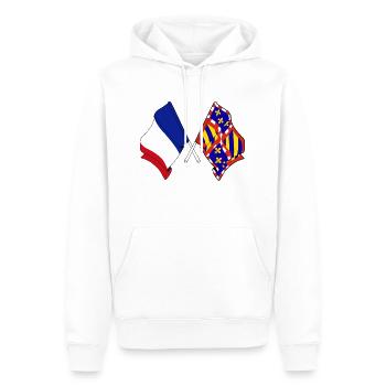 Drapeau de la France, de la Bourgogne - Sweat à capuche Premium bio Homme - blanc - Devant - Nico (187cm)