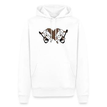 2 hérisson mignon deux amis guitare jouer groupe équipe - Sweat à capuche Premium bio Homme - blanc - Devant - Nico (187cm)