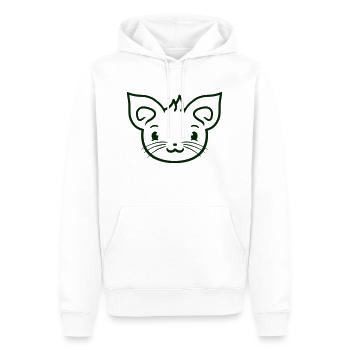 chat mignon a l’air heureux souriant chaton amusant - Sweat à capuche Premium bio Homme - blanc - Devant - Nico (187cm)