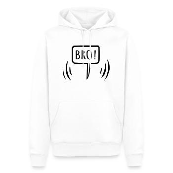 Frangin! Bulle de dialogue Brother - Sweat à capuche Premium bio Homme - blanc - Devant - Nico (187cm)