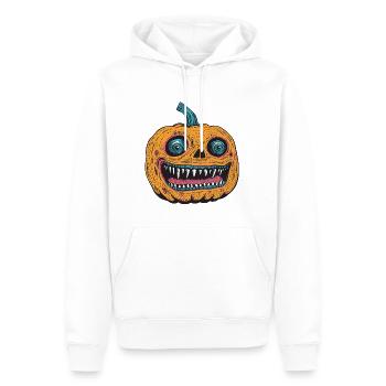 orange halloween pumpkin head - Men’s Premium Organic Hoodie - white - Front - Nico (187cm)
