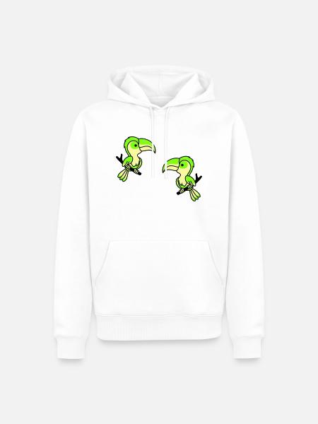 Perroquet 2 - Sweat à capuche Premium bio Homme - blanc