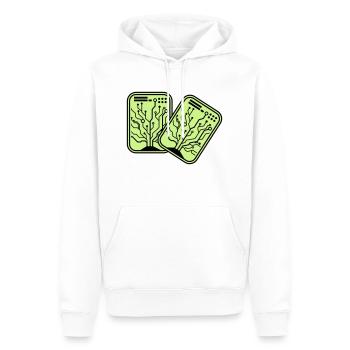 Micro Chip 2 - Men’s Premium Organic Hoodie - white - Front - Nico (187cm)