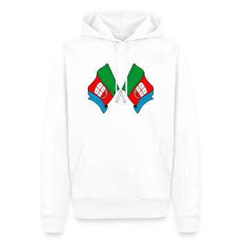 Zwei Flaggen Region Ligurien Italien - Männer Premium Bio Hoodie - Weiß - Vorne - Nico (187cm)