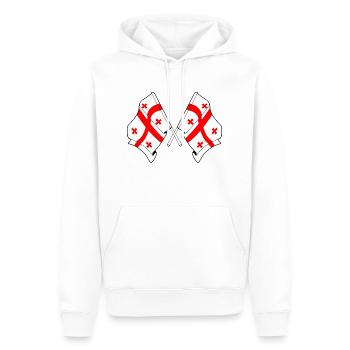 Deux drapeaux de la Géorgie - Sweat à capuche Premium bio Homme - blanc - Devant - Nico (187cm)
