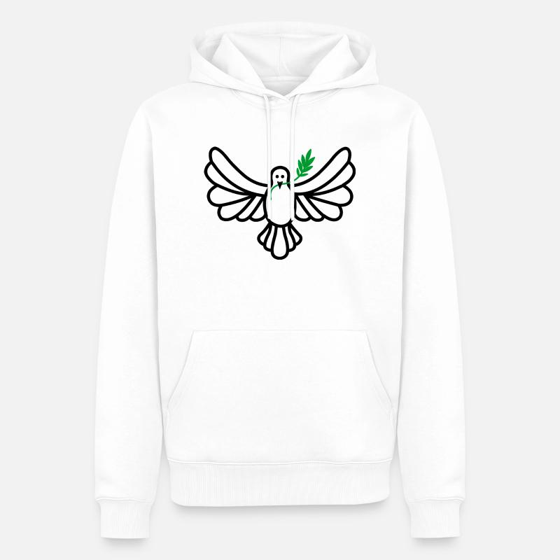 Branche vert tourterelle blanche - Sweat à capuche Premium bio Homme - blanc