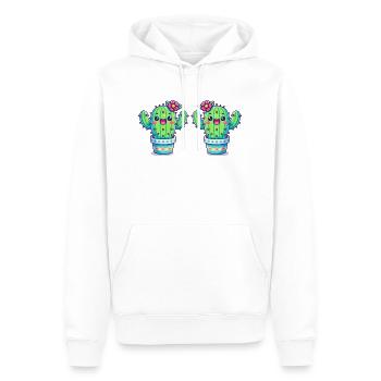 Cactus 2 - Men’s Premium Organic Hoodie - white - Front - Nico (187cm)