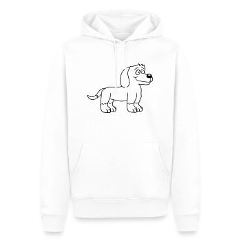 chien se tient mignon petit chiot heureux animal de compagnie - Sweat à capuche Premium bio Homme - blanc - Devant - Nico (187cm)