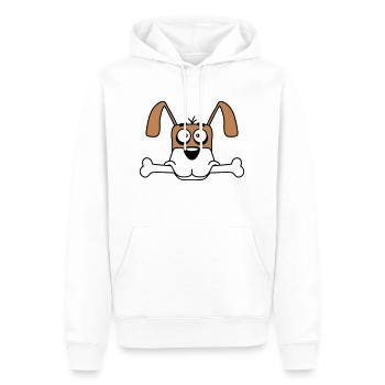 Drôle Chien Grand Os Bouche Bouche Faim Cool - Sweat à capuche Premium bio Homme - blanc - Devant - Nico (187cm)