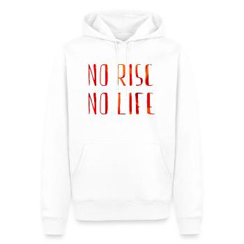 no risc no life - Männer Premium Bio Hoodie - Weiß - Vorne - Nico (187cm)