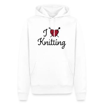Stricken - Männer Premium Bio Hoodie - Weiß - Vorne - Nico (187cm)