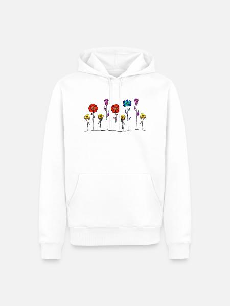 Blumen - Männer Premium Bio Hoodie - Weiß