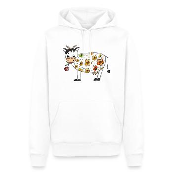 Kuh - Männer Premium Bio Hoodie - Weiß - Vorne - Nico (187cm)