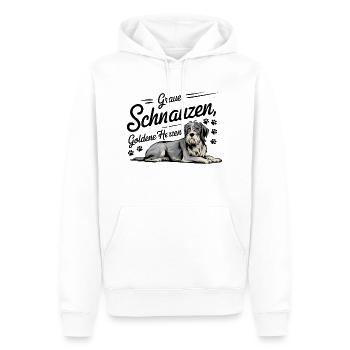 Graue Schnauzen Goldene Herzen – Hunderentner - Männer Premium Bio Hoodie - Weiß - Vorne - Nico (187cm)