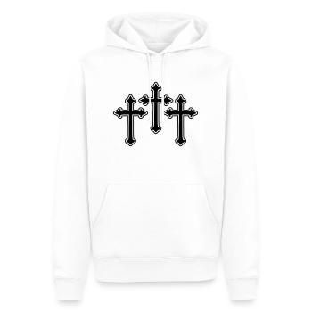 Croix Symbole Christianisme - Sweat à capuche Premium bio Homme - blanc - Devant - Nico (187cm)