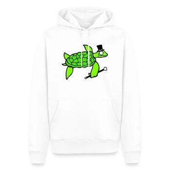 M. Tortue Sir Monocle Chapeau haut de forme Rich - Sweat à capuche Premium bio Homme - blanc - Devant - Nico (187cm)