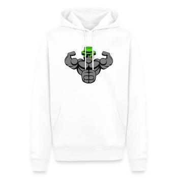 strong gorilla - Männer Premium Bio Hoodie - Weiß - Vorne - Nico (187cm)