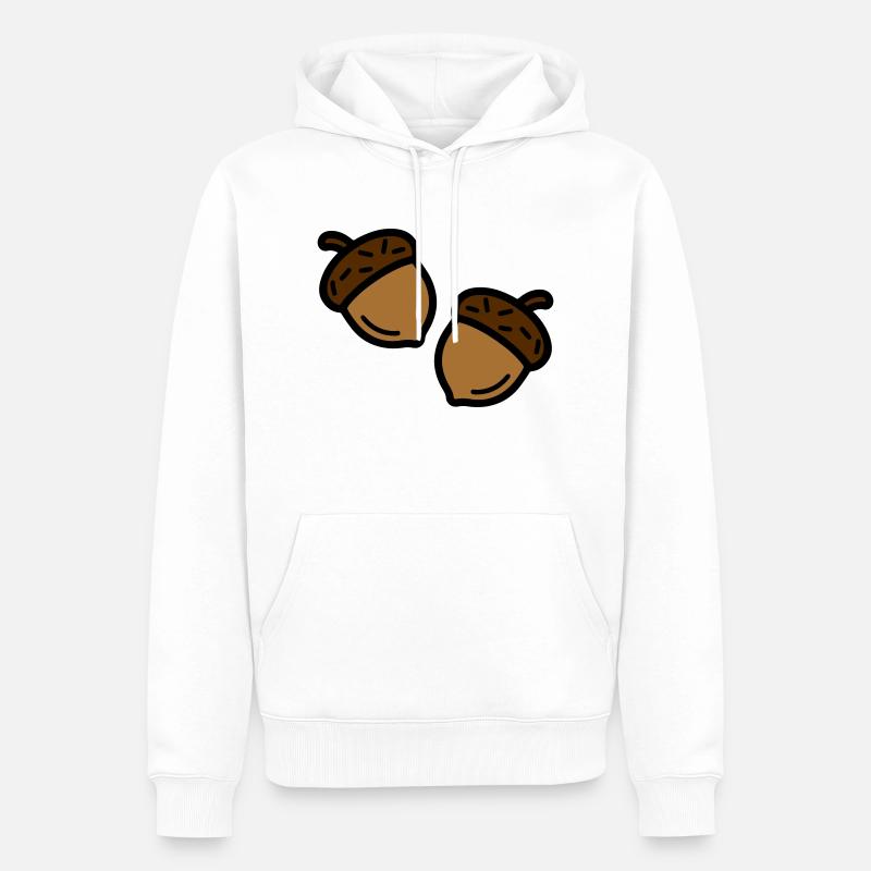 Eichel Herbst Eiche - Männer Premium Bio Hoodie - Weiß