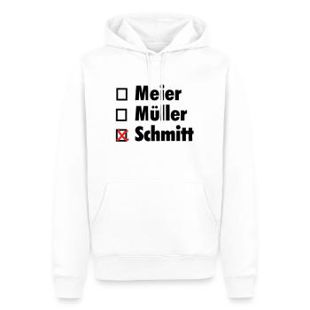 Ankreuzshirt - Männer Premium Bio Hoodie - Weiß - Vorne - Nico (187cm)