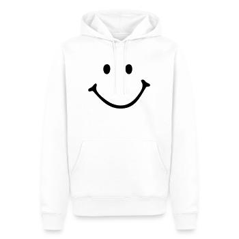 smile - Sweat à capuche Premium bio Homme - blanc - Devant - Nico (187cm)