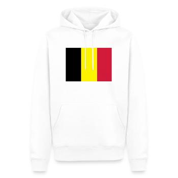 Belgische Flagge - Männer Premium Bio Hoodie - Weiß - Vorne - Nico (187cm)