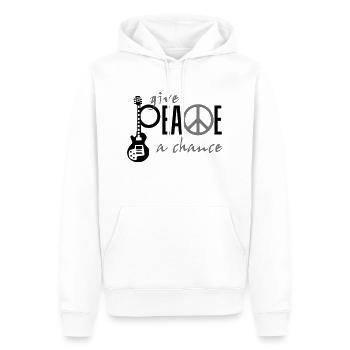 give_ peace_a_chance - Männer Premium Bio Hoodie - Weiß - Vorne - Nico (187cm)
