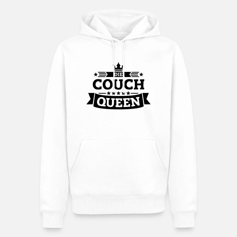 Die Couch-Queen - Männer Premium Bio Hoodie - Weiß