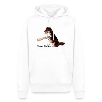 Aussie Team Player 2 - Männer Premium Bio Hoodie - Weiß - Vorne - Nico (187cm)