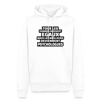 les meilleurs deviennent psychologues - Sweat à capuche Premium bio Homme - blanc - Devant - Nico (187cm)
