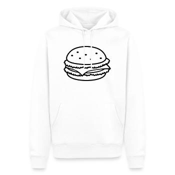 fastfood_hamburger_1c - Sweat à capuche Premium bio Homme - blanc - Devant - Nico (187cm)