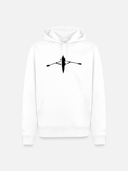 Rowing Single Silhouette - Männer Premium Bio Hoodie - Weiß