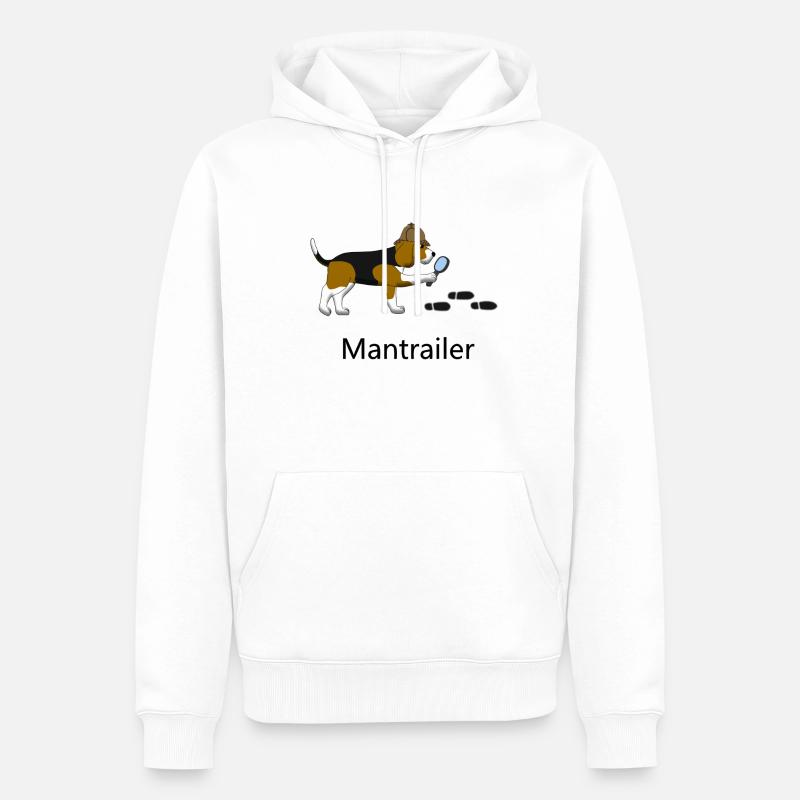 Mantrailing Beagle - Sweat à capuche Premium bio Homme - blanc