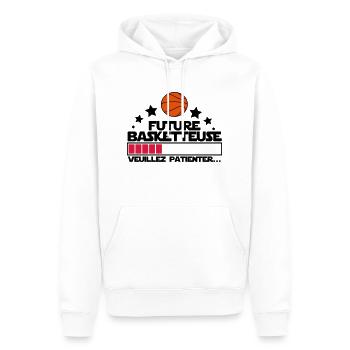 future basketteuse - Sweat à capuche Premium bio Homme - blanc - Devant - Nico (187cm)