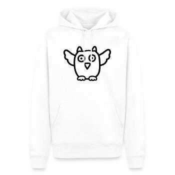 Eule No 5 - Männer Premium Bio Hoodie - Weiß - Vorne - Nico (187cm)