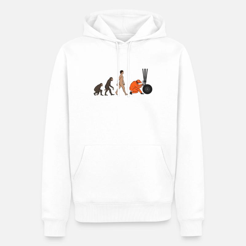 Aircraft Mechanic Evolution - Männer Premium Bio Hoodie - Weiß
