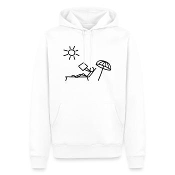 Sonnenbad & Zeitung lesen - Männer Premium Bio Hoodie - Weiß - Vorne - Nico (187cm)