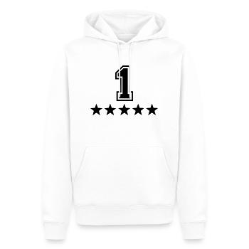 1 - Männer Premium Bio Hoodie - Weiß - Vorne - Nico (187cm)