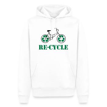Re cycle - Sweat à capuche Premium bio Homme - blanc - Devant - Nico (187cm)