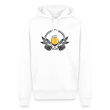 Pils Biertulpe, Hopfen und Malz (3c) - Männer Premium Bio Hoodie - Weiß - Vorne - Nico (187cm)