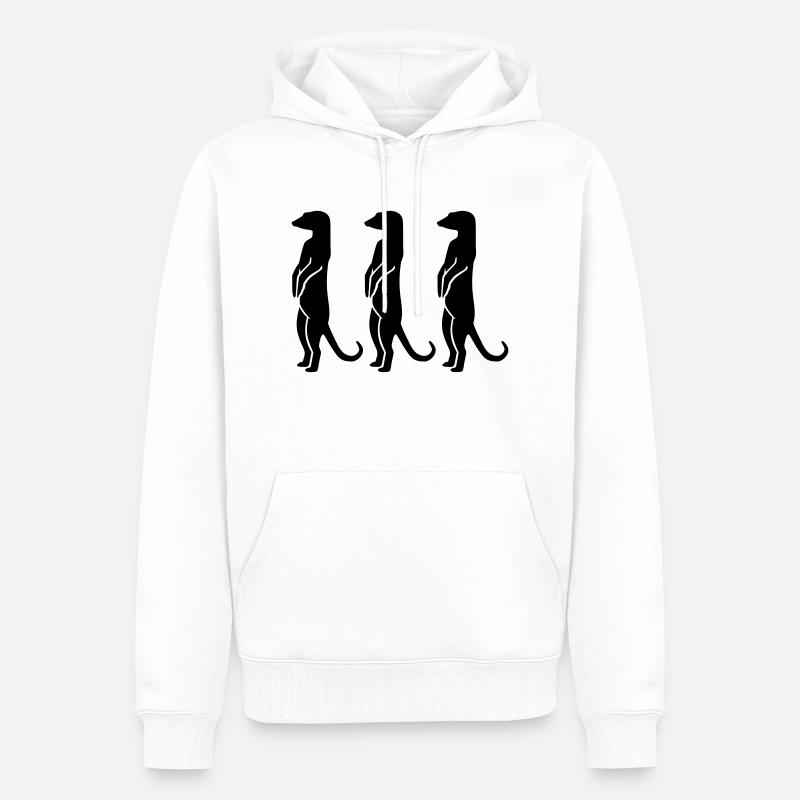 Suricate - Sweat à capuche Premium bio Homme - blanc