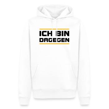 Ich bin dagegen -V2 - Männer Premium Bio Hoodie - Weiß - Vorne - Nico (187cm)