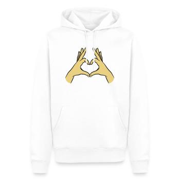 Hands Heart Love Hope Compassion Affection - Men’s Premium Organic Hoodie - white - Front - Nico (187cm)