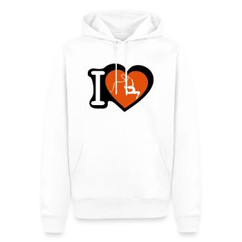grs love coeur gymnastique - Sweat à capuche Premium bio Homme - blanc - Devant - Nico (187cm)