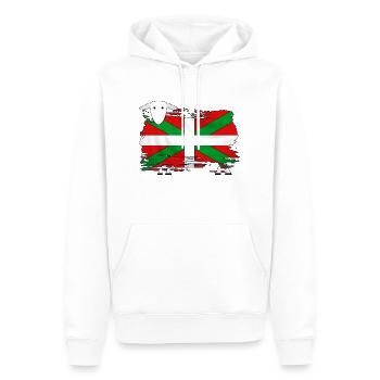 euskal herria - pays basque 51 - Sweat à capuche Premium bio Homme - blanc - Devant - Nico (187cm)